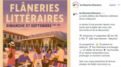 Christophe Lobry sera aux Flâneries Littéraires de Meyreuil (13) le 27 septembre